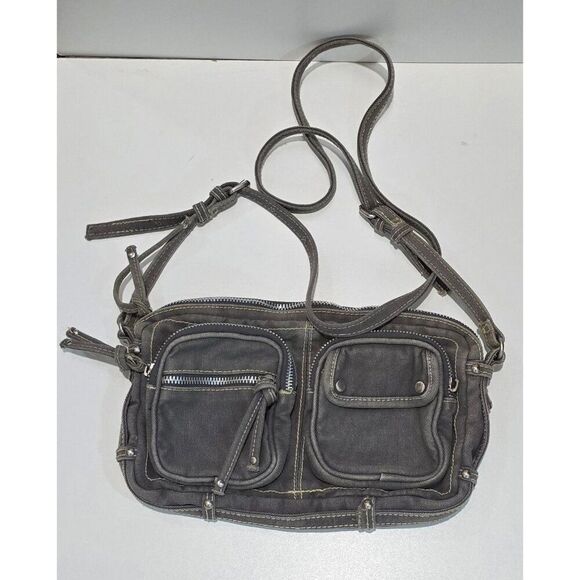 American Eagle Outfitters Gray Canvas Crossbody Bag With Multiple Pockets - Picture 1 of 6